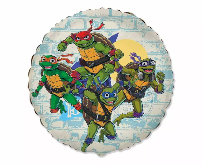 Balon foliowy 18" FX - Żółwie Ninja, pakowany KK