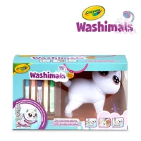 Crayola Figurka do malowania i mycia duża - zestaw zwierzątko 1 szt., flamastry zmywalne 5 szt., szczoteczka Washimals Jumbo Pets Kotka Jenny 3+, zdjęcie 2