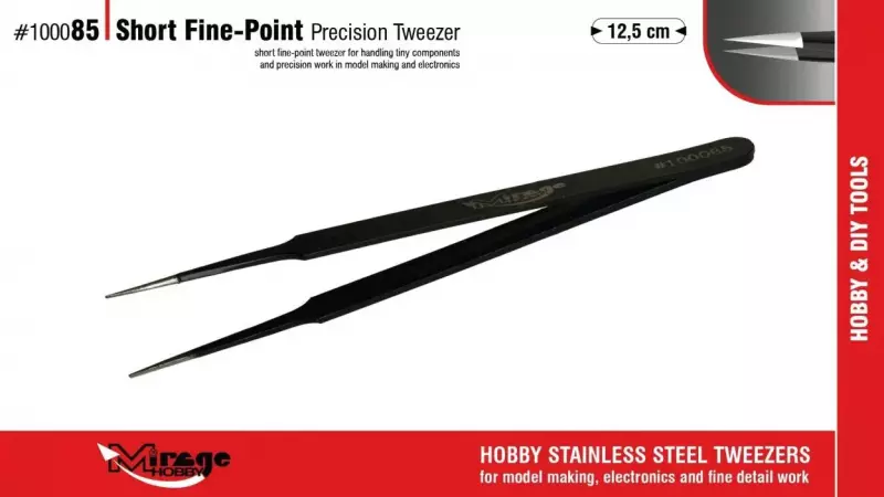 Pęseta krótka z bardzo cienkimi końcówkami 12,5cm