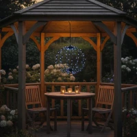 Lampa Solarna Wisząca Kula 30CM 120 LED Zimny Biały, zdjęcie 6