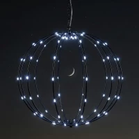 Lampa Solarna Wisząca Kula 30CM 120 LED Zimny Biały, zdjęcie 7