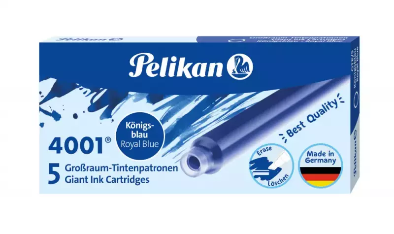 Naboje długie Pelikan 4001, niebieskie (5 sztuk) Naboje długie Pelikan 4001, niebieskie (5 sztuk)
