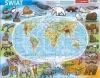 Puzzle ramkowe 72 elementy. Mapa fizyczna świata - zdjęcie