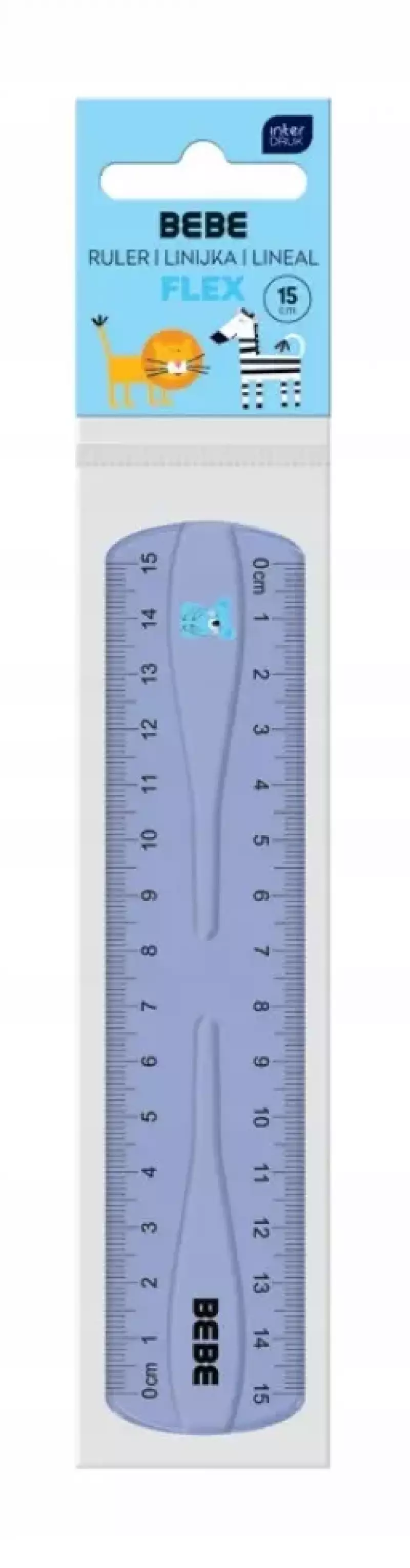 Linijka elastyczna flex 15 cm BEBE KIDS Interdruk fioletowa z koalą