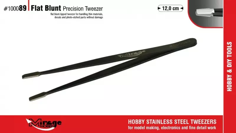 Pęseta płaska z tępymi końcówkami 12cm