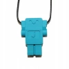 Gryzak Antystresowy Wisiorek Logopedyczny Robot Niebieski Jellystone Design - zdjęcie