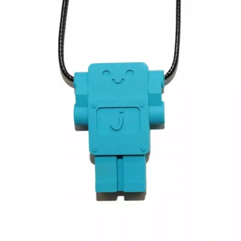 Gryzak Antystresowy Wisiorek Logopedyczny Robot Niebieski Jellystone Design