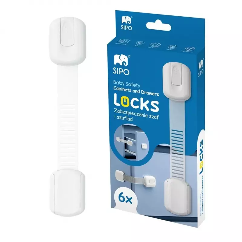 Zabezpieczenia do szaf i szuflad z regulacją 6szt