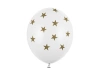 Balony 30cm, Gwiazdki, Pastel Pure White (1 op. / 6 szt.) - zdjęcie