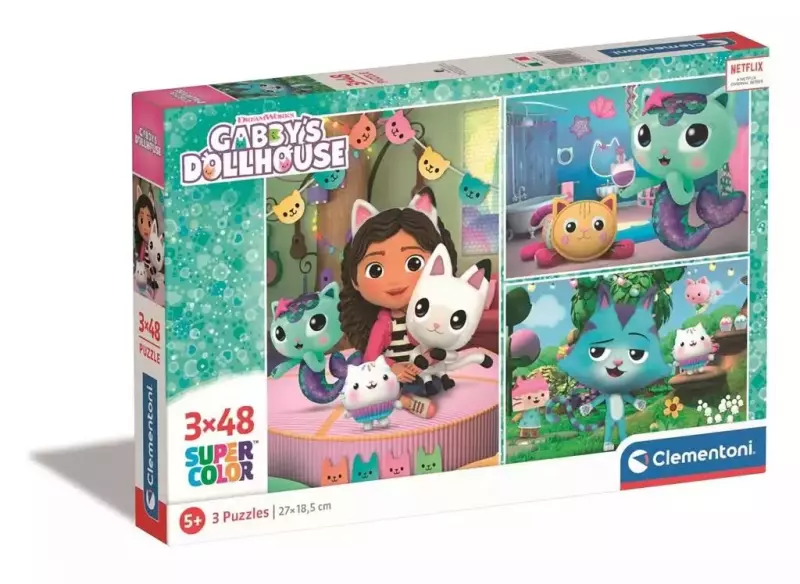 Puzzle 3x48 Super Kolor Gabby's Dollhouse - Clementoni