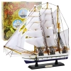 Model Kolekcjonerski Dekoracyjny Statek Żaglowiec Fregata Biały 49x43cm - zdjęcie