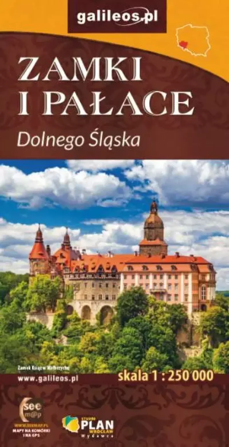 Zamki i pałace Dolnego Śląska. Mapa, 1:250 000
