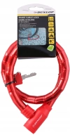 Zapięcie Rowerowe Spiralne na Klucz Wąż 18MMx80CM Czerwone Dunlop - zdjęcie
