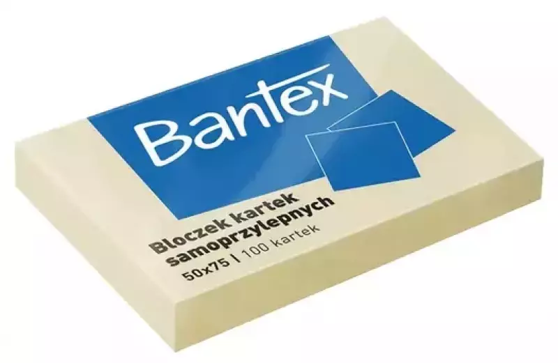 Bloczek samoprzylepny 50x75 mm 100 kartek, żółty