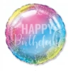 Balon foliowy 9" FX - Happy Birthday (gradient pastelowy), niepakowany - zdjęcie