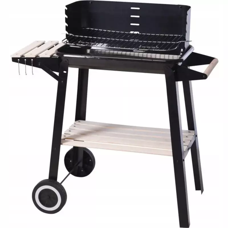 Grill Ogrodowy Wózek 83x45,5x86,5CM Czarny
