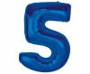 Balon foliowy Smart, cyfra 5, niebieska, 92 cm AA - zdjęcie