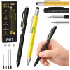 Długopisy Wielofunkcyjne 9w1 Poziomica Latarka Śrubokręt Żółty Czarny 2szt - zdjęcie