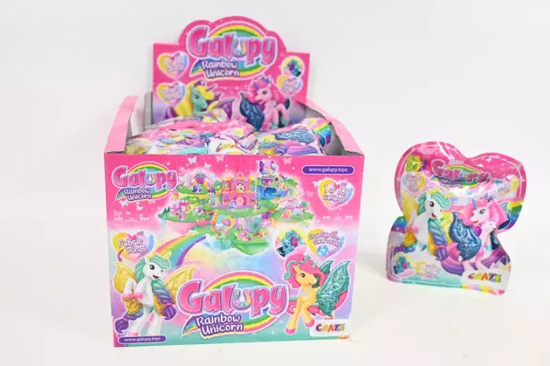 Portachiavi Peluche Unicorno Galupy Rainbow - Blu, 6 Cm, Morbido E Piccolo