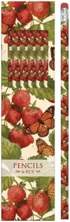Ołówki ozdobne STPEN39 truskawki i motyle 6 sztuk - zdjęcie