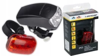 Zestaw Lamp Rowerowych LED Przód Tył Dunlop, zdjęcie 3