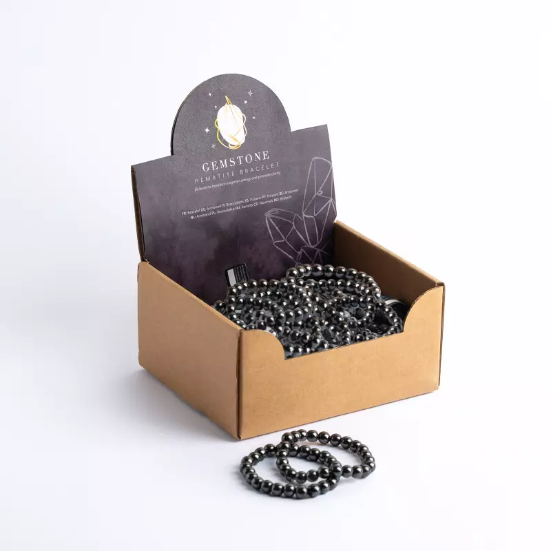 Bransoletka z okągłych koralików z hematytu