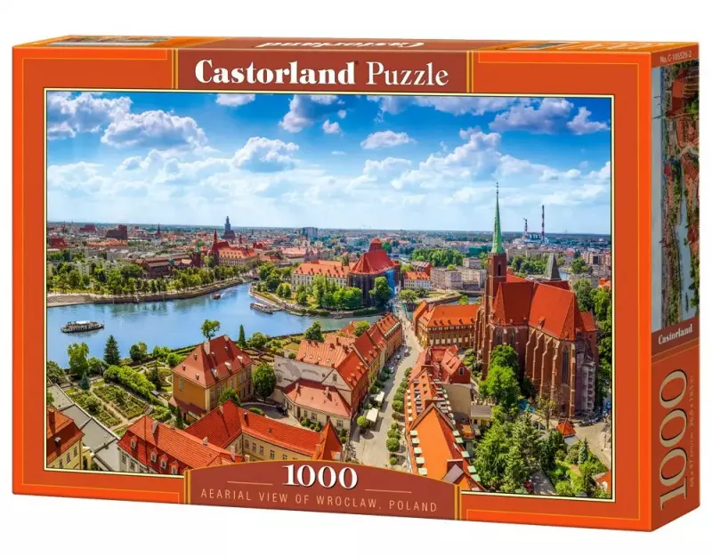 Puzzle 1000 elementów. Widok z lotu ptaka na Wrocław. Polska Puzzle 1000 elementów. Widok z lotu ptaka na Wrocław. Polska