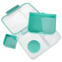 Lunch box śniadaniówka pudełko śniadaniowe z przegródkami dzielone 2200ml miętowe, zdjęcie 7