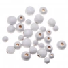 Drewniane koraliki, kulki białe 30szt - zdjęcie