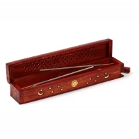 Popielnica z drzewa mango na kadzidło Słońce, Księżyć i Gwiazdy, zdjęcie 4