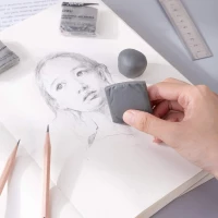 Artystyczna gumka DELI w kolorze szarym, zdjęcie 7