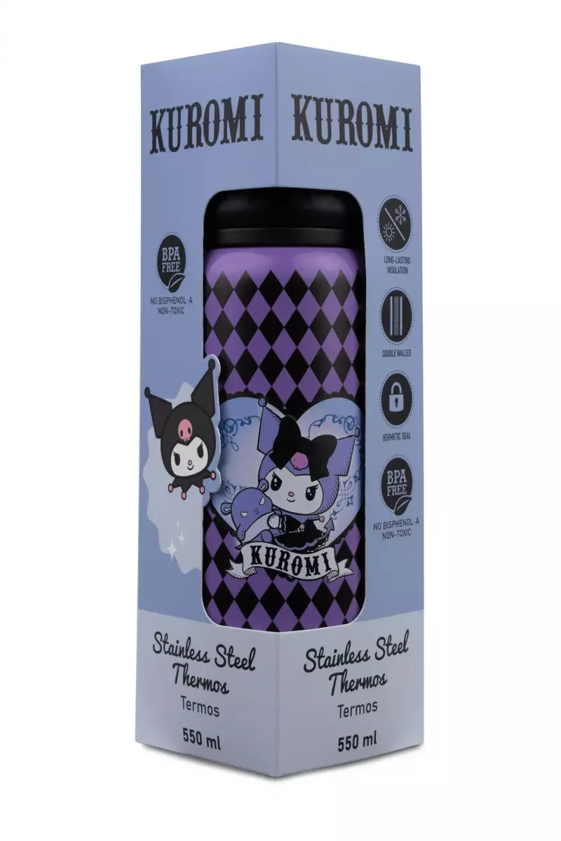 Bidon 550ml metalowy termos Kuromi