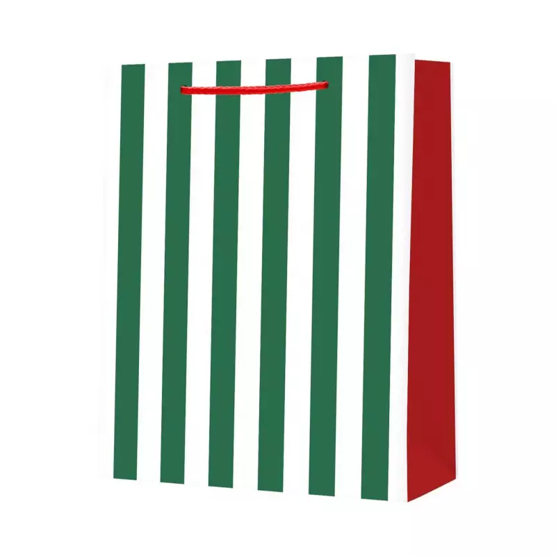 Torba prezentowa STRIGO PARTY w biało-zielone paski,17,9x22,5x10 Torba prezentowa STRIGO PARTY w biało-zielone paski,17,9x22,5x10