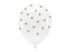 Balony Eco 33 cm pastelowe,  Gwiazdki, biały (1 op. / 6 szt.) - zdjęcie
