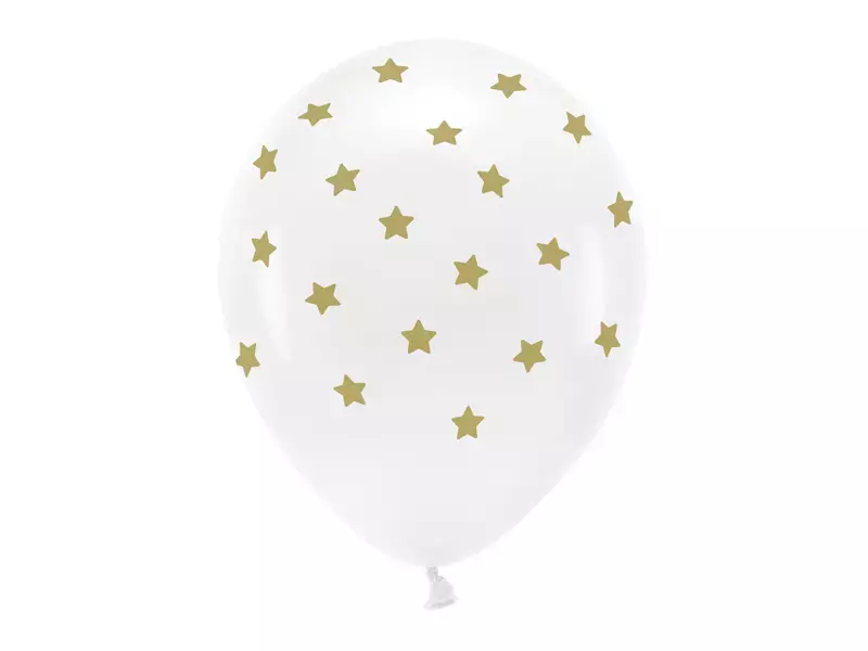 Balony Eco 33 cm pastelowe, Gwiazdki, biały (1 op. / 6 szt.) Balony Eco 33 cm pastelowe, Gwiazdki, biały (1 op. / 6 szt.)