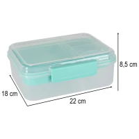 Lunch box śniadaniówka pudełko śniadaniowe z przegródkami dzielone 2200ml miętowe, zdjęcie 12