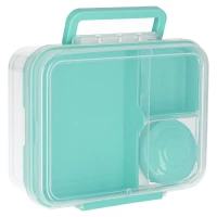 Lunch box śniadaniówka pudełko śniadaniowe z przegródkami dzielone 2200ml miętowe, zdjęcie 4