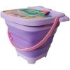 WIADRO SKŁADANE WIADERKO SILIKONOWE DO PIASKU NA WODĘ FIOLETOWY JEDNOROŻEC - zdjęcie