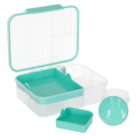 Lunch box śniadaniówka pudełko śniadaniowe z przegródkami dzielone 2200ml miętowe, zdjęcie 8