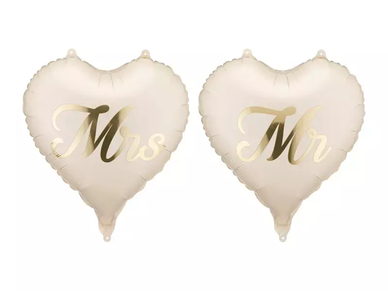Balony foliowe serca MR i MRS, 45 cm, mix (1 op. / 2 szt.) Balony foliowe serca MR i MRS, 45 cm, mix (1 op. / 2 szt.)