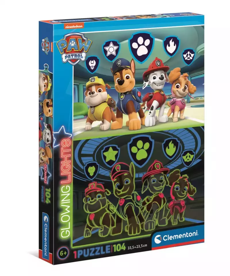 Puzzle 104 glowing Paw patrol 27176 - Clementoni