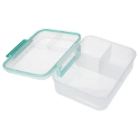 Lunch box śniadaniówka pudełko śniadaniowe z przegródkami dzielone 2200ml miętowe, zdjęcie 6