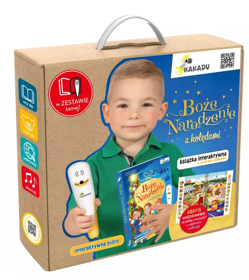 Mówiąca książka interaktywna `Boże Narodzenie z kolędami` z piórem KAKADU