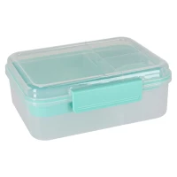 Lunch box śniadaniówka pudełko śniadaniowe z przegródkami dzielone 2200ml miętowe, zdjęcie 3