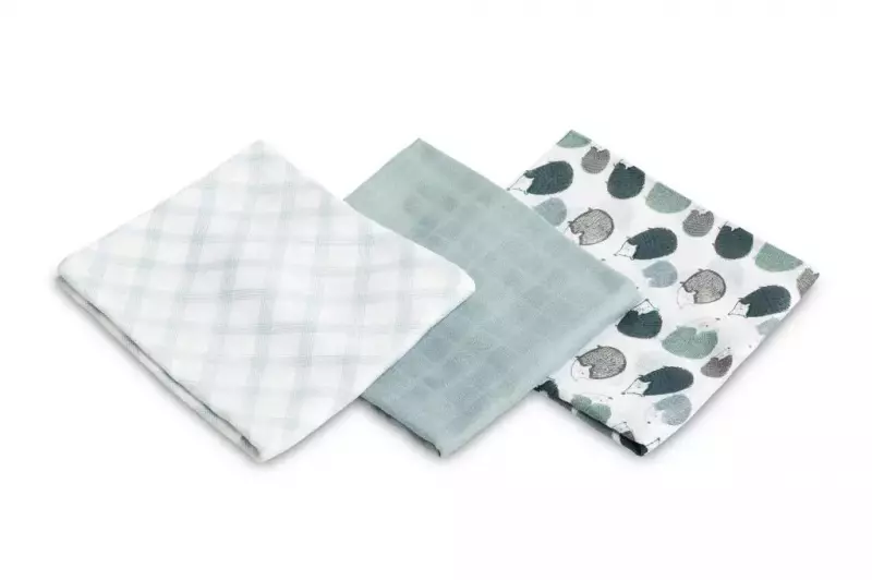 Pielucha bambusowa 3-pak jeżyk blue 70x80cm