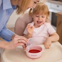 Silikonowa miseczka z przyssawką i przykrywką, różowa, zdjęcie 6