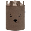 KOSZ POJEMNIK NA ZABAWKI XL ZE ŚCIĄGACZEM SIPO PREMIUM BOUCLE BRĄZOWY MIŚ - zdjęcie