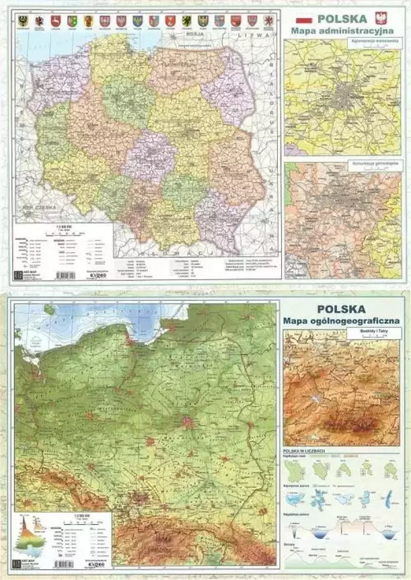 Mapa dwustronna A2 POLSKA