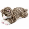 Pluszowa Maskotka Przytulanka Kotek Leżący Beżowy 38 cm - zdjęcie
