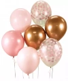 Bukiet balonowy B&C, różowo-miedziany (7 sztuk) - zdjęcie